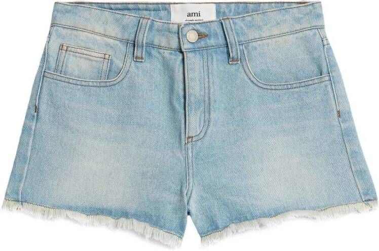 Ami Paris Trendy Denim Mini Shorts Blue Dames