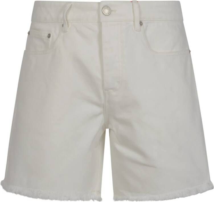 Ami Paris Natuurlijk Wit Straight Fit Shorts White Heren