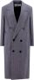 Ami Paris Herringbone Wollen Jas Blauw Heren - Thumbnail 1