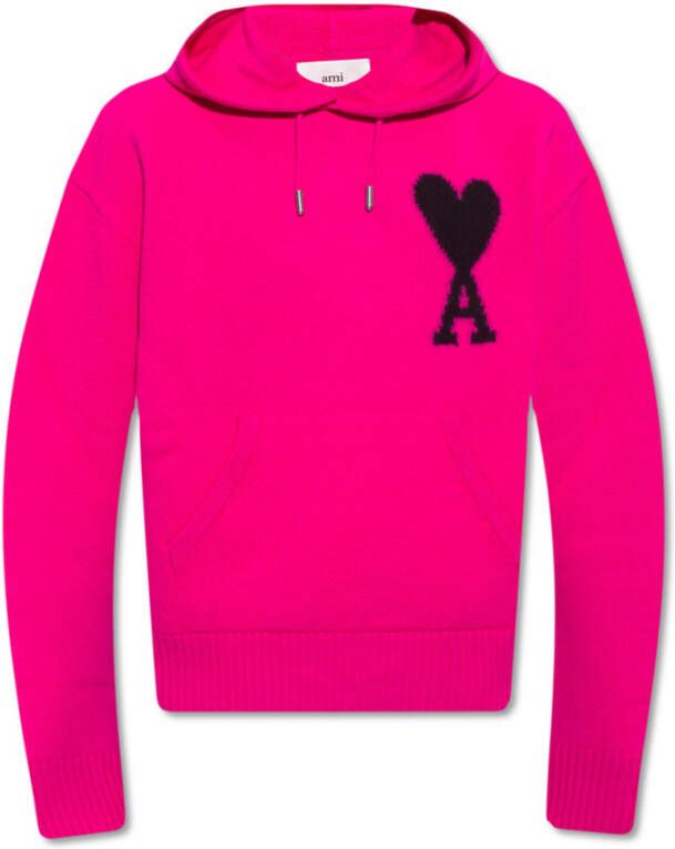 Ami Paris Hooded sweater Roze