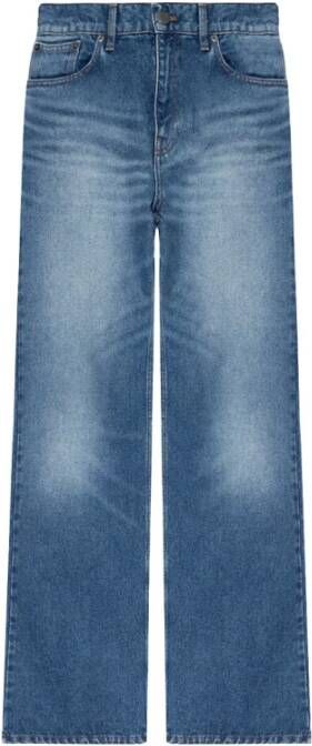 Ami Paris Uitlopende Jeans in Vervaagd Blauw Denim Blue Dames