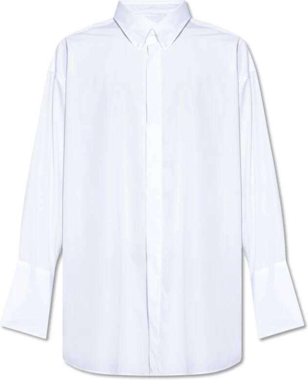 Ami Paris Oversized Poplin Overhemd met Trapezium Silhouet White