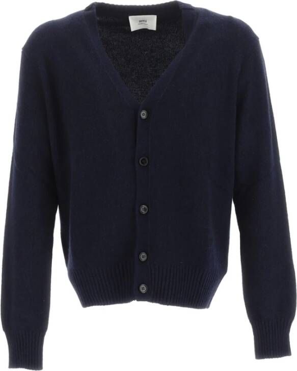 Ami Paris ADC Cardigan Sweater Blue Heren
