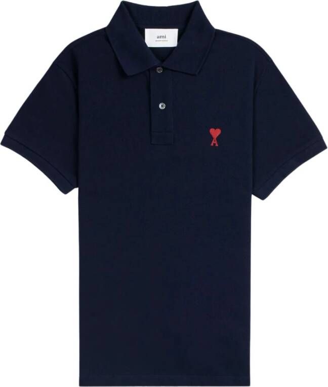 AMI Paris Poloshirt met logo Blauw - Foto 1