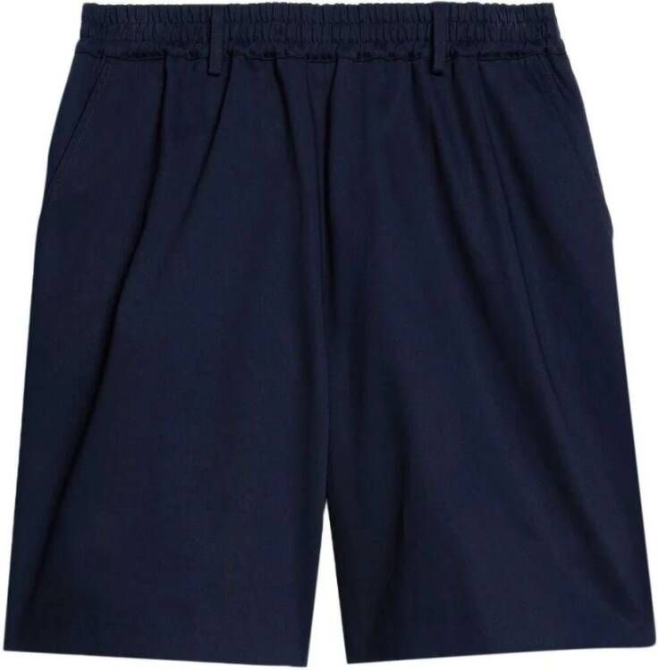 Ami Paris Navyblauwe katoenen Bermuda shorts Blauw Heren