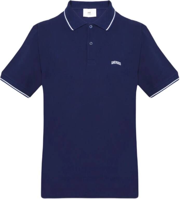 Ami Paris Polo Shirt Blauw Heren