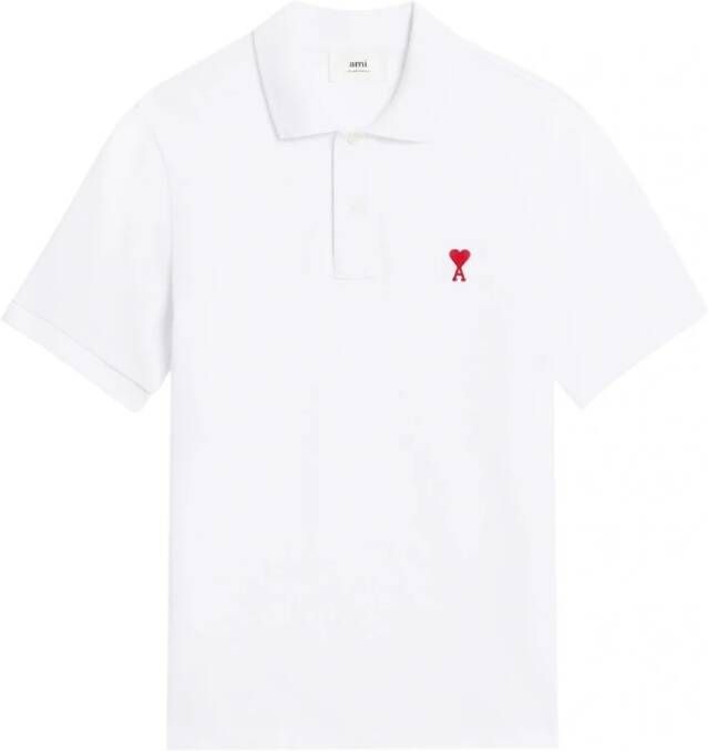 Ami Paris Polo Shirt Wit Heren