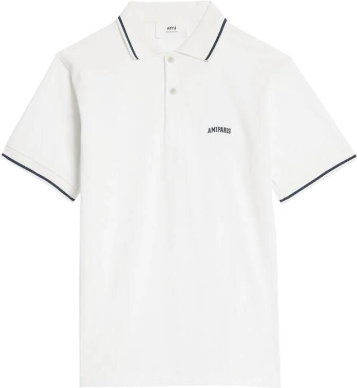 Ami Paris Polo Shirts Wit Heren