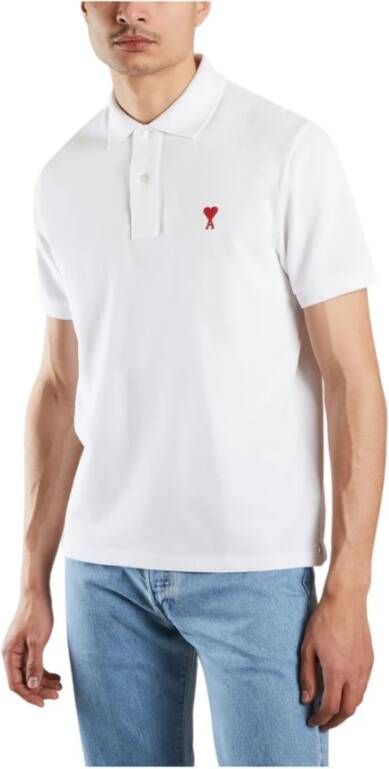 AMI Paris Poloshirt met logo Wit