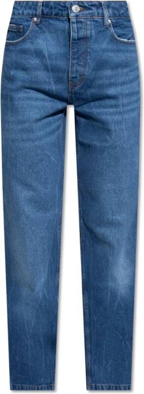 Ami Paris Loszittende Jeans met Rechte Snit Blue Heren