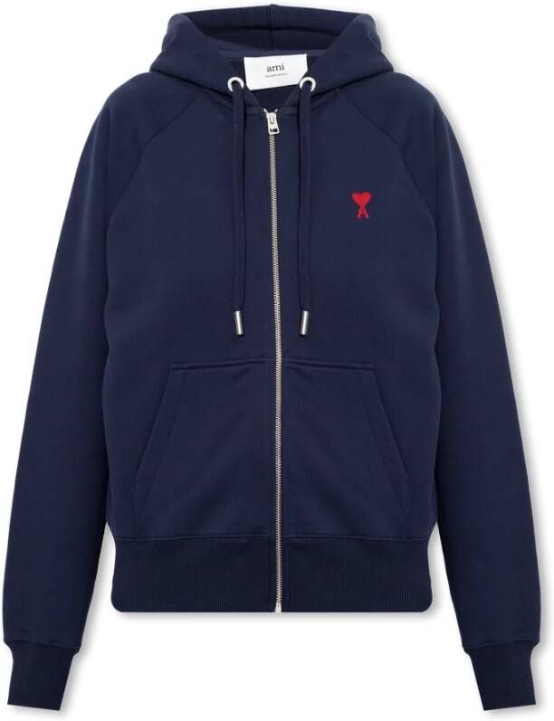 AMI Paris Hoodie met geborduurd logo Blauw - Foto 1