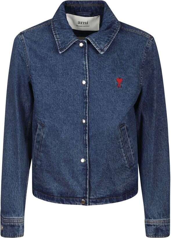 Ami Paris Denim Jackets Blauw Heren