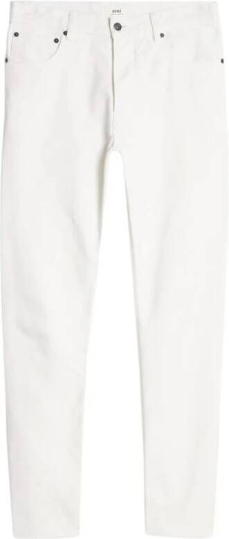 Ami Paris Hoge taille straight-leg jeans White Heren