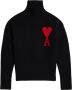 Ami Paris Zwarte wollen Ami de Coeur trui Black Heren - Thumbnail 3