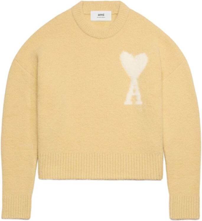 Ami Paris Sweaters Yellow Geel Heren