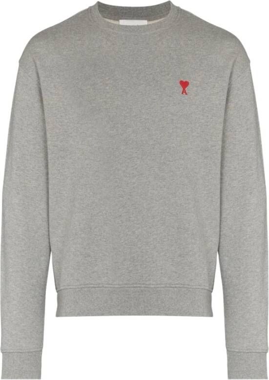 Ami Paris Unisex Katoenen Sweatshirt met AMI de Coeur Logo Gray Dames