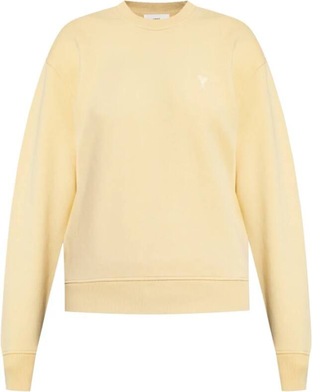 Ami Paris Sweatshirt met logo Yellow Dames