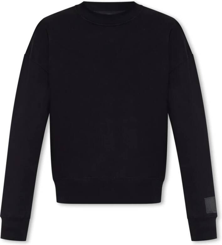 Ami Paris Logo Label Sweatshirt Biologisch Katoen Black Heren