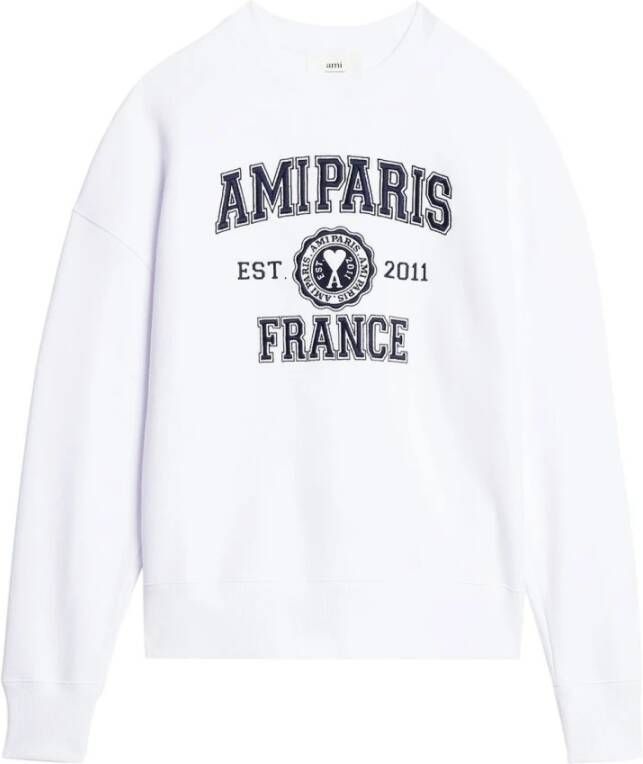 Ami Paris Sweatshirt Wit Heren