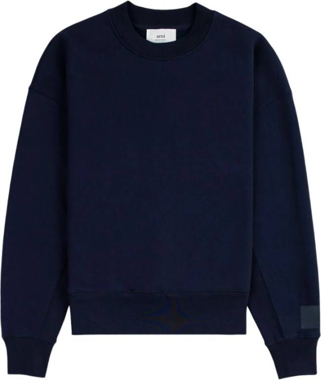 Ami Paris Blauwe Logo Mouw Sweater voor Heren Black Heren