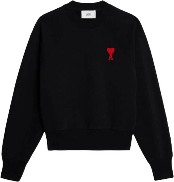 Ami Paris Zwart Logo Sweatshirt Black Heren