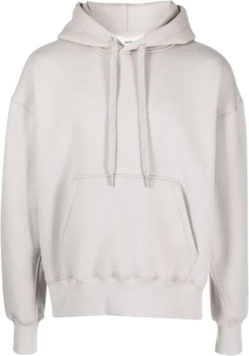 Ami Paris Geborduurde Logo Hoodie S Gray Heren