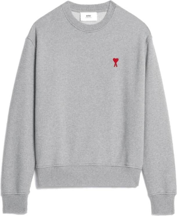 Ami Paris Unisex Katoenen Sweatshirt met AMI de Coeur Logo Gray