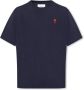 Ami Paris Klassiek Unisex Rood T-shirt Blue Heren - Thumbnail 1