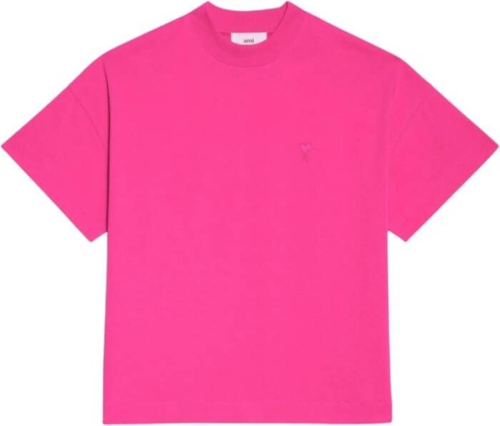 Ami Paris T-shirt Roze Heren