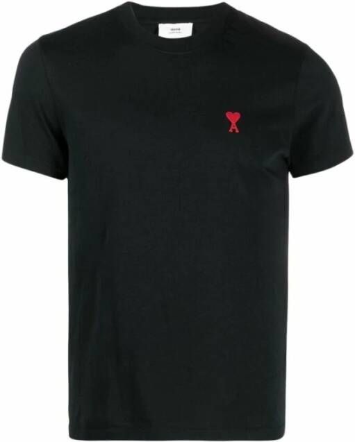 Ami Paris Hart Vriend Logo Biologisch Katoen T-Shirt Black Heren