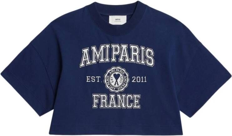 Ami Paris T-shirts and Polos Blauw Dames