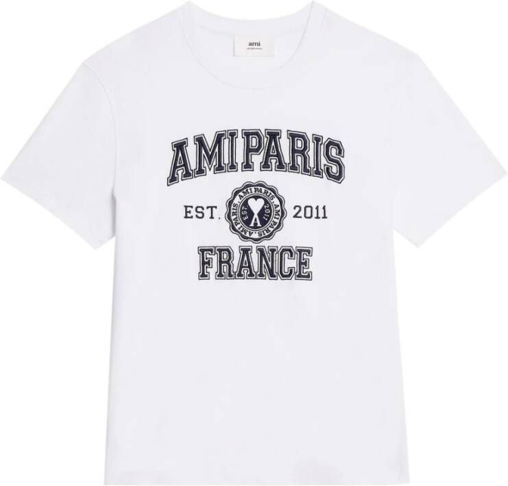 Ami Paris T-shirts and Polos White Wit Heren