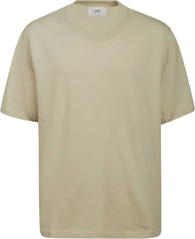 AMI Paris T-shirt met logo Beige - Foto 1