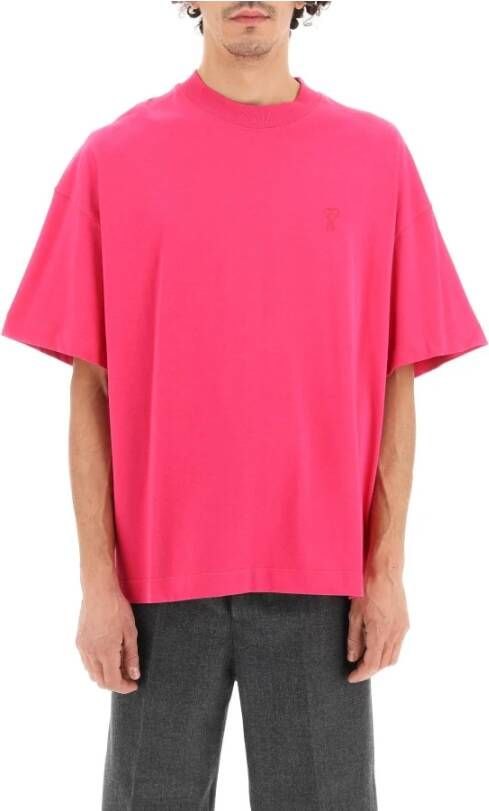 Ami Paris T-shirts Roze Heren