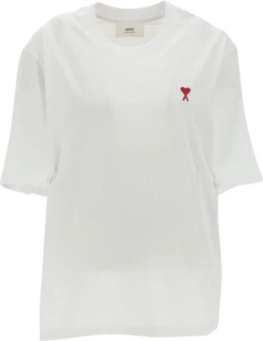 Ami Paris Rood Hart T-Shirt White Dames