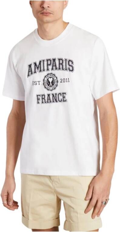 Ami Paris T-Shirts Wit Heren