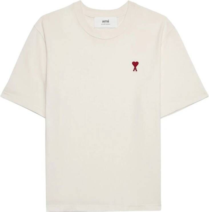 Ami Paris Biologisch katoenen T-shirt met geborduurd logo White Heren