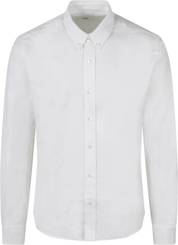 Ami Paris Tonal Geborduurd Oxford Overhemd White Heren