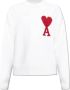 Ami Paris Unisex Oversized Pullover met Hart Logo Beige Heren - Thumbnail 1