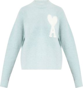 Ami Paris Trui met logo Blauw Dames