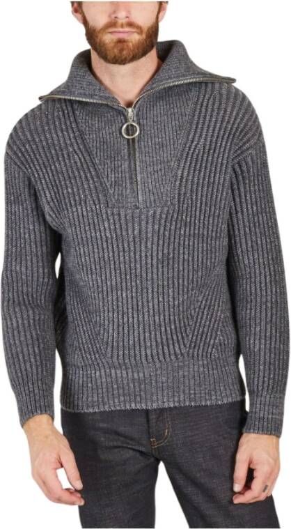 AMI Paris Ribgebreide sweater Grijs - Foto 2