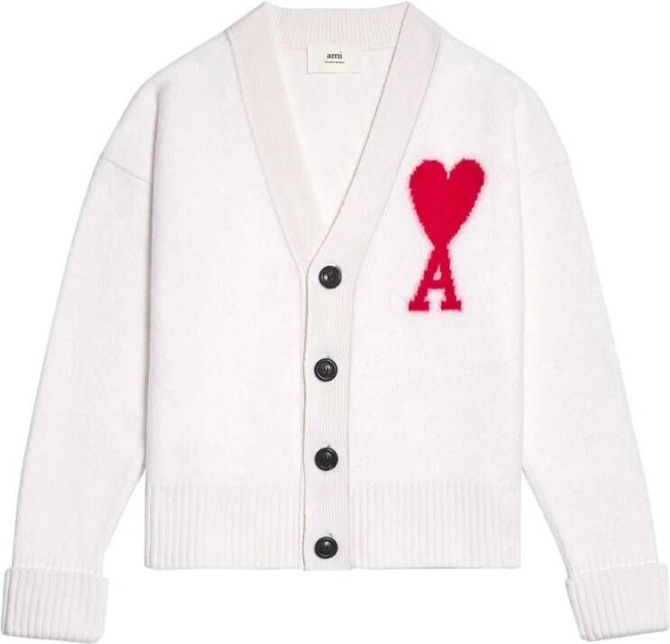 Ami Paris Gebreide kleding met V-hals Wit