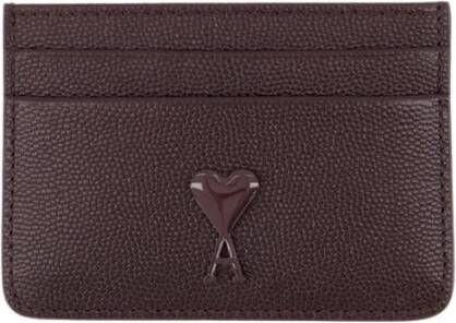 AMI Paris Pasjeshouder met logoplakkaat Bruin