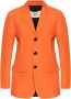 Ami Paris Klassieke Wollen Blazer Orange Dames - Thumbnail 2