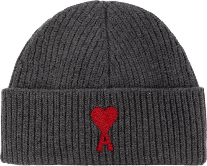 Ami Paris Wollen muts Grijs Unisex