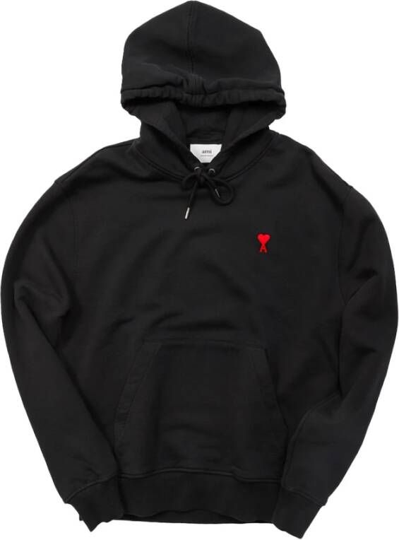 Ami Paris Zwarte Hartvriend Hoodie Zwart Heren