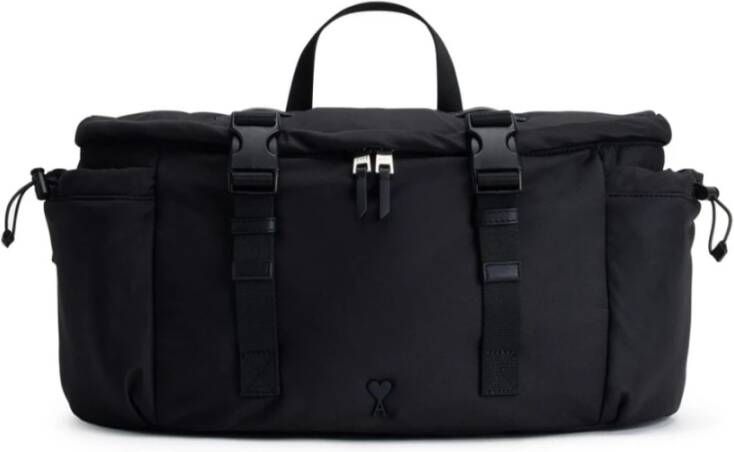 Ami Paris Zwarte Oversize Bumbag Zwart Heren
