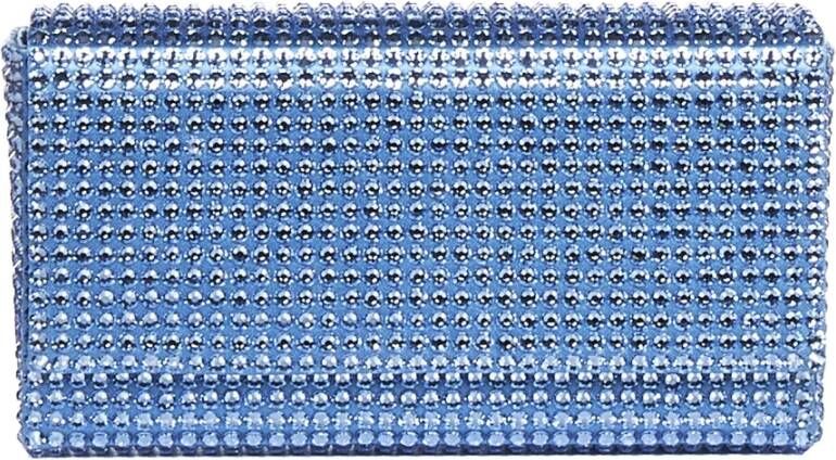 Amina Muaddi Super Amini Paloma Clutch Blue Dames