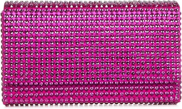 Amina Muaddi Foldover Cross Body Bag Pink Dames