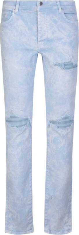 Amiri Blauwe Skinny Jeans met Gescheurde Pijp Blauw Heren